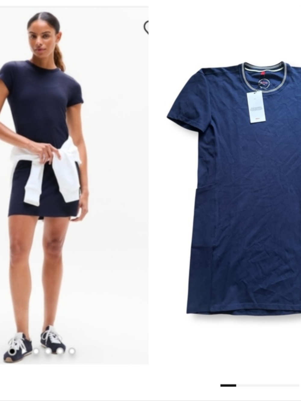 Nwot Wilson Navy Cotton Blend Casual Tennis T Shirt Dress W POCKETS M